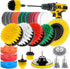 30 Piece Drill Brush Attachments Set, Scrub Pads & Sponge & Wire Brush for Drill, Power Scrubber Brush Kit