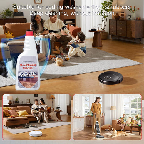Vacbeuta 10/10R/Z70, Q7 Q8 Q10 S7 S8 Cleaner Solution for Roborock Cleaning Solution Citrus Scented, Deep Clean Residue