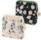 TIESOME Daisies Sanitary Napkin Storage Bag, 2 Pcs Embroidery Menstrual Cup Pouch Cotton