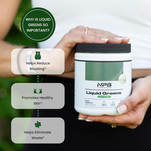 Nature's Pure Blend Liquid Greens - Superfood Greens for Detox & Digestion Health, 30 Servings