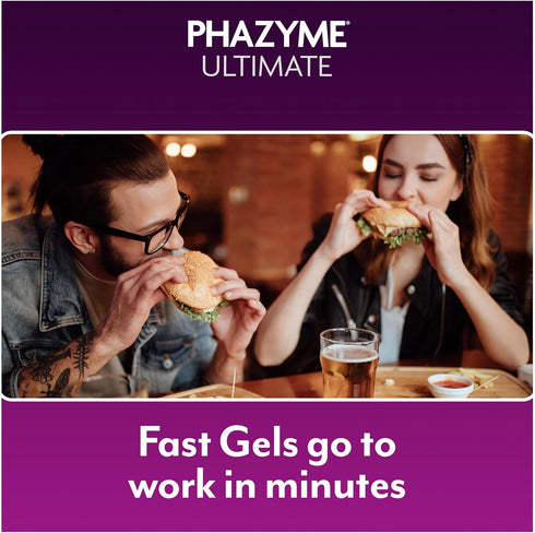 Phazyme Gas Relief, Ultimate Bloating Relief for Adults, 500 mg Simethicone Fast Gels, 20 Count