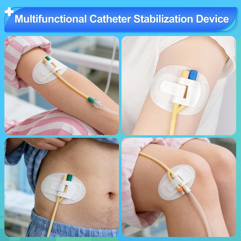 RYentte 25 PCS Catheter Stabilization Device,Self Adhesive Catheter Tube Urinary Leg Bag Holder Sticker, Catheter
