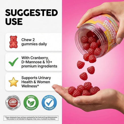 Gummies 60 Count Wet Works Women's Vaginal Probiotic Pineapple Cranberry Folic Acid D-Mannose Vitamin C Chicory Myo