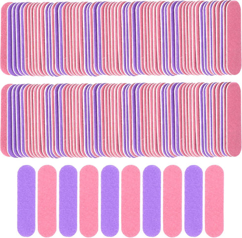 Mini Nail File Bulk 300Pcs (180/240 Grit), Disposable Double Sided Emery Boards for Home or Professional Manicure Tools