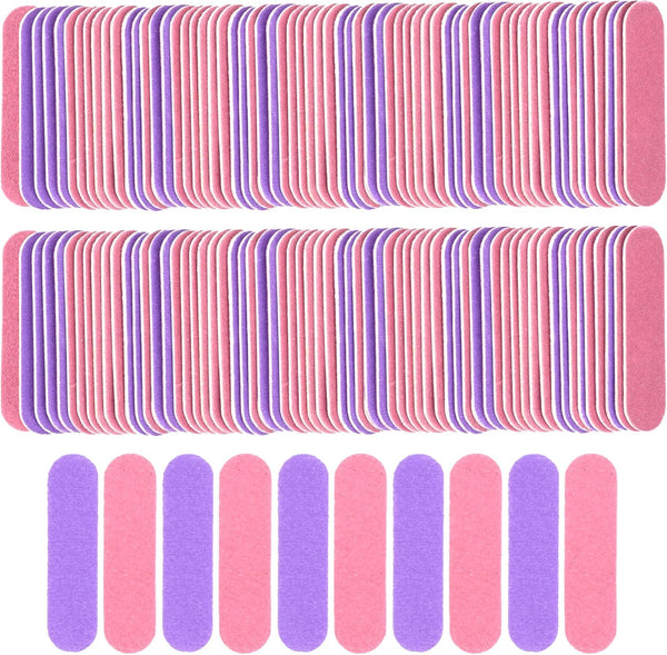 Mini Nail File Bulk 300Pcs (180/240 Grit), Disposable Double Sided Emery Boards for Home or Professional Manicure Tools