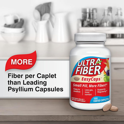 Caplets - Small Pill with More Fiber, 150ct, Fiber Support for Regularity