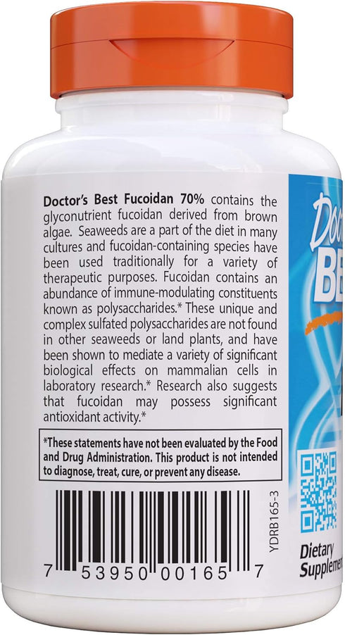 Doctor's Best Fucoidan 70%, Non-GMO, Vegan, Gluten Free - 60 Count