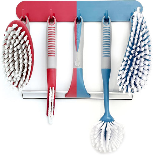 Scrub Brush Set of 6 pcs - Red or Blue Randomly Color,