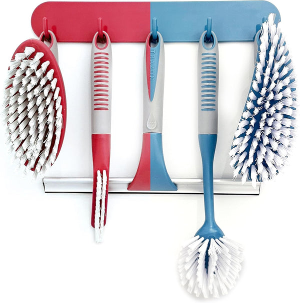 Scrub Brush Set of 6 pcs - Red or Blue Randomly Color,