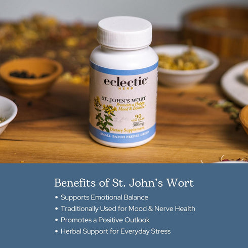 Immune (120 300 Eclectic Herb - St. John's Wort Capsules | Nervous System & Support | Promotes a Positive Mood | Vegan