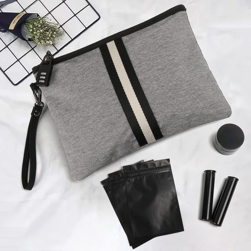 HOMEAL Smell Proof Bag Kit - Smell Proof Pouch with Lock, Stash Box, Odor Proof Containers for Travel and Home (Grey)