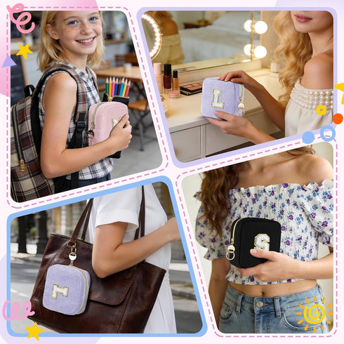 Initial Period Bag, Small Period Pouches for Teen Girls, Personalized Sanitary Napkin Storage Bag, Compact Discreet Pad