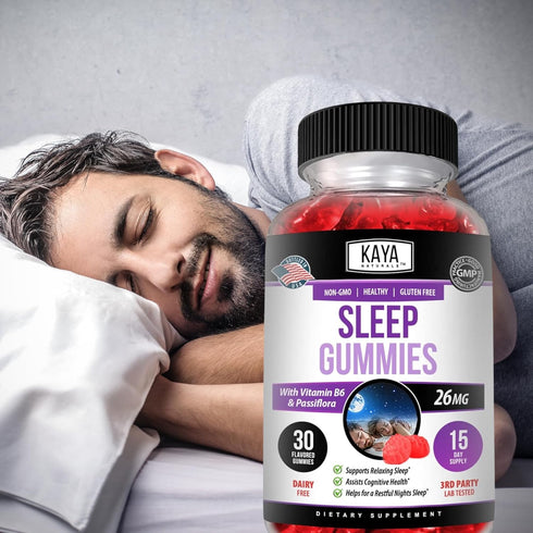 Kaya Naturals Organic Sleep Gummies, Health Supplement for Adults, Vitamin B6 & Melatonin (30 Count)
