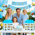 Large Construction Truck Birthday Gift Bag for Kid Blue New Baby Shower Bags with Blue Tissue Paper Birthday Card Baby