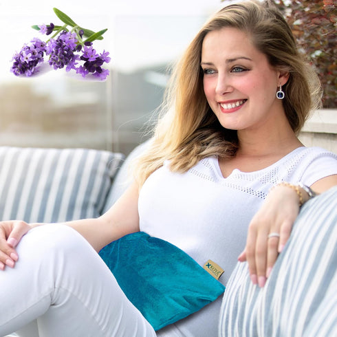 KOYA Naturals Soft Velvet Microwave Heating Pad for Cramps with Lavender- Microwavable Moist Heat Bag - for Neck