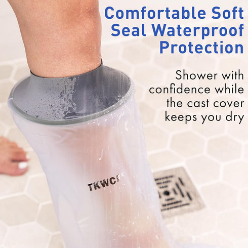 Water Proof Leg Cast Cover for Shower - Watertight Foot Protector (Half Leg, Soft)