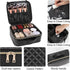 Relavel Makeup Bag, Travel Cosmetic Train Case Organizer, Portable Storage Bag with Adjustable Dividers, Black