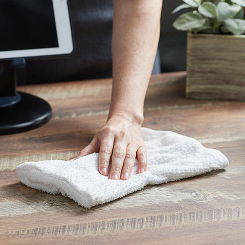 SupremePlus White Terry Towels, Absorbent and Multipurpose Cotton Cleaning Cloth Rags, 20 x 20, Heavy Duty Terrycloth