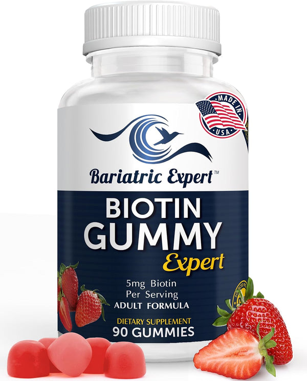 Bariatric Expert Biotin Vitamin, Fast-Melting Dietary Supplement for Adults Post Bariatric Surgery, 90 Count