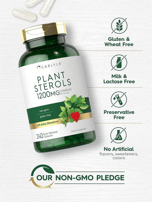 Carlyle Plant Sterols 1200 mg | 240 Ultra Potent Capsules | Non-GMO and Gluten Free