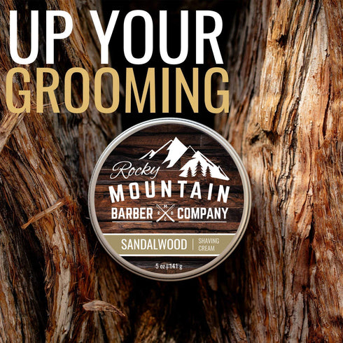 Shaving Cream for Men with Sandalwood Essential Oil, Thick Lather for Traditional and Cartridge Shaving