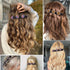 Sparkling Crystal Stone Braided Hair Clover Clips - 8 Pcs Hair Accessories for Thick and Thin Hair Styling
