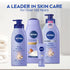 NIVEA Shea Nourish Body Lotion, Dry Skin, Hyaluronic Acid, 2.5 Fl Oz Bottle, Pack of 6