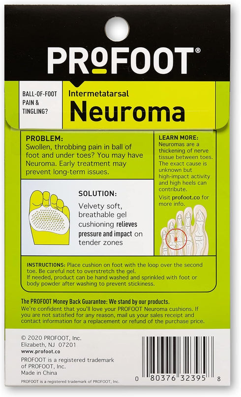 PROFOOT Inter-Metatarsal Pads, Neuroma Ball of Foot Cushions for Pain Relief, 1 Pair