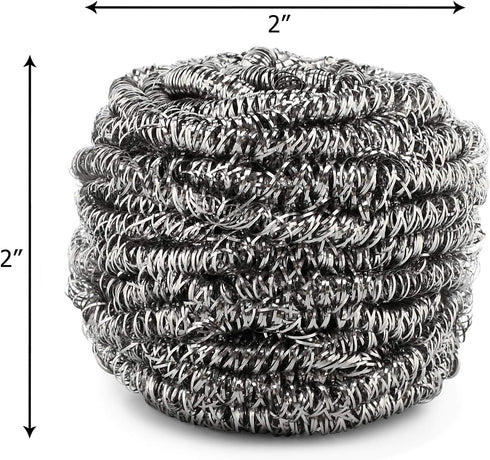 12 Pack Stainless Steel Scourers by Scrub It, Steel Wool Scrubber Pad for Dishes, Pots, Pans, Ovens, Kitchen Cleaning