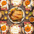 mdgfge 24Pcs (9 inch) Thanksgiving Paper Plates, Autumn Maple Leaf with Pumpkin Disposable Dessert Plates Tableware