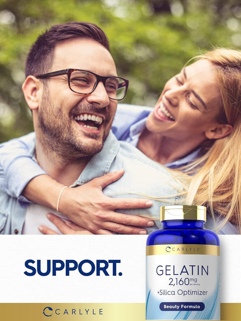 Carlyle Gelatin Capsules, 2160 mg with Silica Optimizer, 250 Count Non-GMO, Gluten Free Supplement