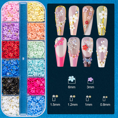 Nail Art Rhinestone Glue Gel & 3D Charms Accessories Kit, Includes 15ml Rhinestone Glue and Dual-End Brush