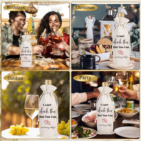Pregnancy Announcement Wine Gift Bag - Wxiben I Cant Drink This But You Can Pregnancy Announcement Gifts Reusable