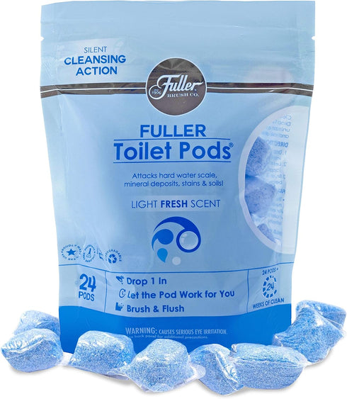Fuller Brush Toilet Bowl Cleaner Pods - Water Soluble Tablet Cleansers for Toilets, Removes Odors & Stains, Light Fresh