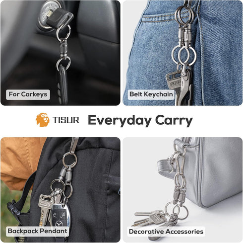 TISUR Titanium Keychain Pill Holder with Quick Release