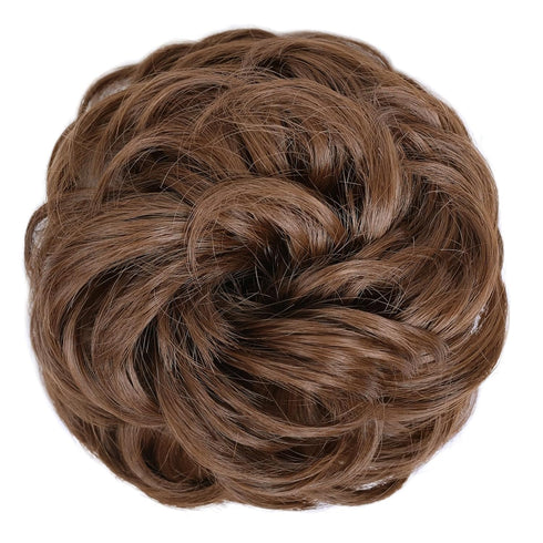 MORICA Messy Hair Bun Hair Scrunchies Extension, Curly Wavy Synthetic Chignon Hairpieces for Women