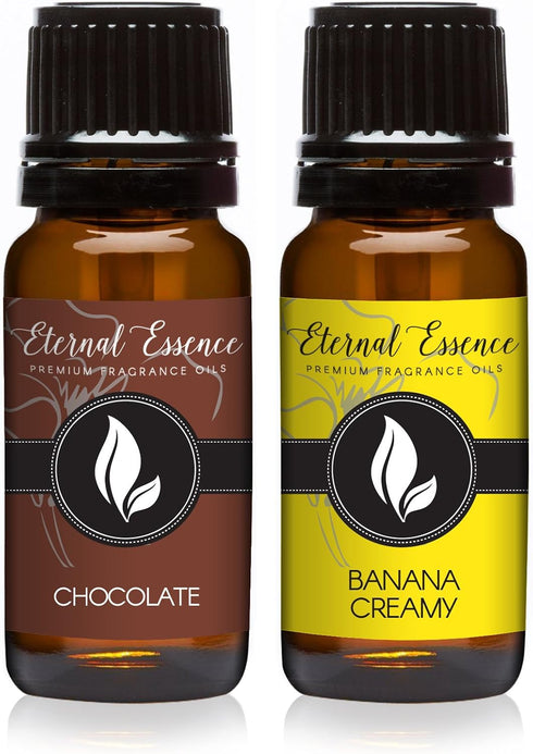 Eternal Essence Oils 2 Pack 10ml Premium Fragrance Oil, Chocolate & Banana Creamy