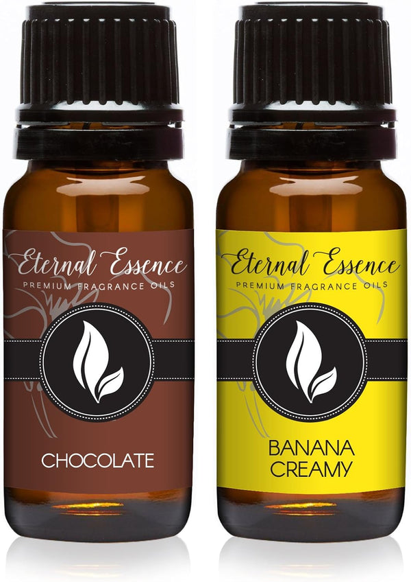 Eternal Essence Oils 2 Pack 10ml Premium Fragrance Oil, Chocolate & Banana Creamy