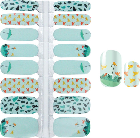 WOKOTO 5 Sheets Self-Adhesive Nail Art Polish Stickers with 1Pc Nail File