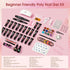 ROSALIND Poly Nail Gel Kit - 20 Colors + 76 Nail Art Accessories | Clear Nude Poly Nails Gel Kit Starter with Mini UV