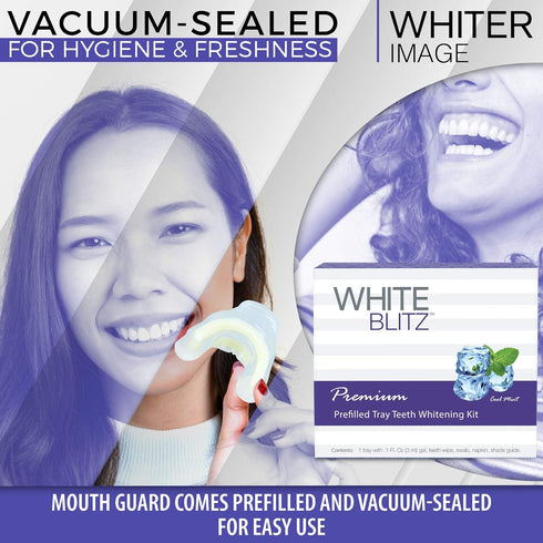 Whiter Image (3ml) White Blitz Prefilled Teeth Whitening Kit with Vacuum-Sealed Tray, Teeth Whitening Gel + Shade