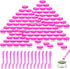 MotBach 100 Pcs 3g Empty Plastic Containers with Lids, Tiny Makeup Sample Containers, Pink Round Jars