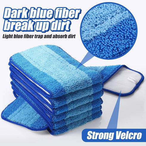 8 Pieces Microfiber Cleaning Pads, Compatible with Bona Mop, Reusable 18 Inch Mop Replacement Pads