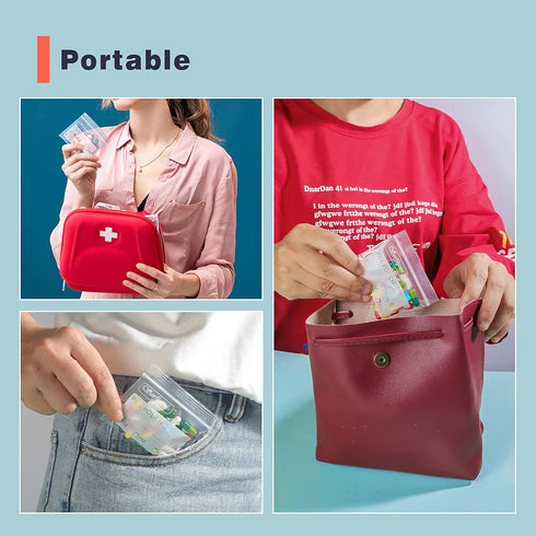 Pack 540 3 2.75 inch Serfeymi Pill Bags for Travel Pill Pouch Organizer of BPA Free x Reusable Pill Pouches
