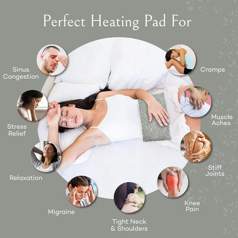 SacksyThyme Microwave Heating Pad for Cramps, Back, Neck, Shoulders, Leg Pain, Unscented Flaxseed