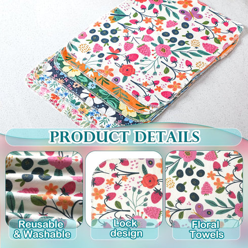 30 Pack Reusable Paper Towels - Washable Paperless Cloth Cotton Towels with Cardboard for Kitchen Bathroom