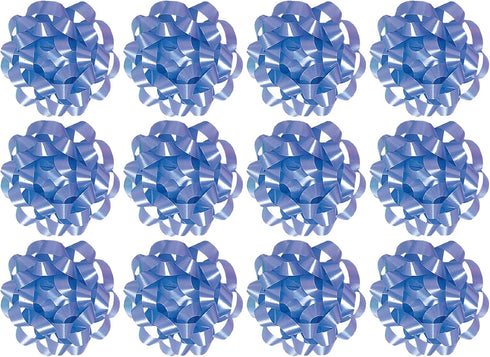 The Gift Wrap Company Medium Decorative Confetti Gift Bows, Light Blue, Pack of 12