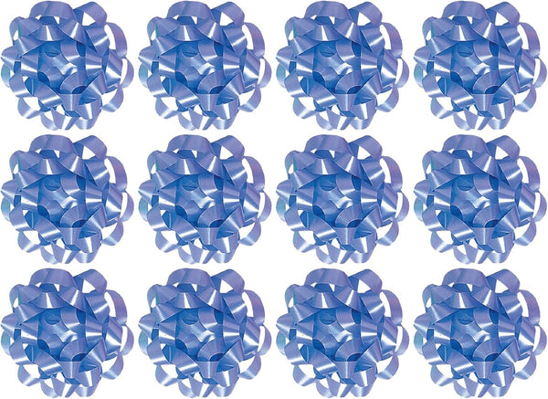 The Gift Wrap Company Medium Decorative Confetti Gift Bows, Light Blue, Pack of 12