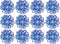 The Gift Wrap Company Medium Decorative Confetti Gift Bows, Light Blue, Pack of 12
