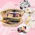 Y1tvei Large Capacity Travel Makeup Bag, Nylon Stony Clover Makeup Bag, Preppy Patch Pink Stuff Chenille Letter Pouch